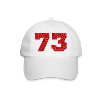 73 paillettes rouge - 73 anniversaire - Casquette classique - blanc/blanc - Devant