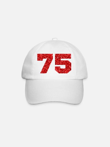 75 paillettes rouge - 75e anniversaire - Casquette classique - blanc/blanc