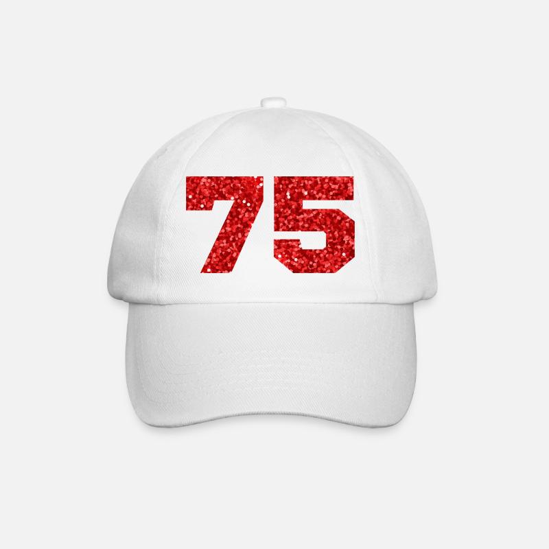 75 paillettes rouge - 75e anniversaire - Casquette classique - blanc/blanc