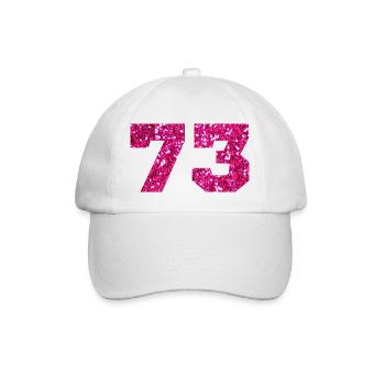 73 Pink Glitter - 73 Birthday - Baseball Cap - white/white - Front