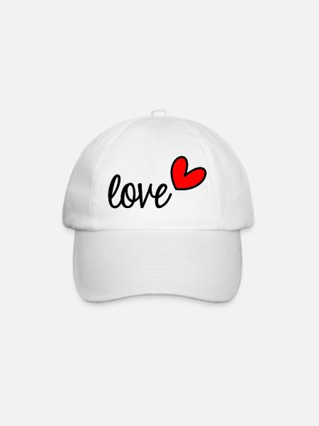 JE T'AIME. LOVE. COUPLE. JUST MARRIED. EVJF - Casquette classique - blanc/blanc