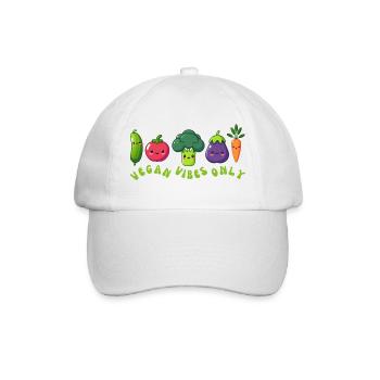 Vegan vibes only - Baseball Cap - white/white - Front