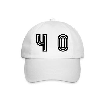 40. 40 ANS. 40e ANNIVERSAIRE. ANNIVERSAIRE 40 ANS. - Casquette classique - blanc/blanc - Devant