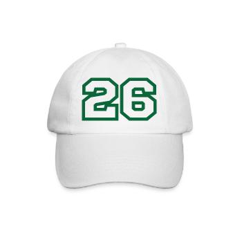 Nummer 26 grüner Sport - Baseballkappe - Weiß/Weiß - Vorne