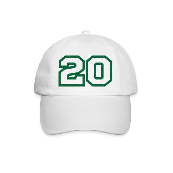 Nummer 20 grüner Sport - Baseballkappe - Weiß/Weiß - Vorne
