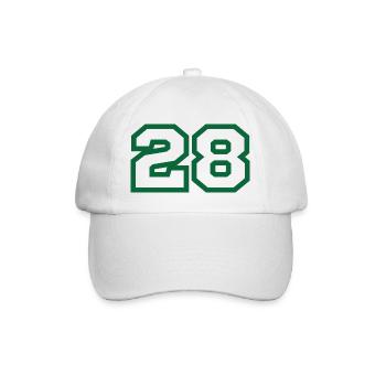 Nummer 28 grüner Sport - Baseballkappe - Weiß/Weiß - Vorne