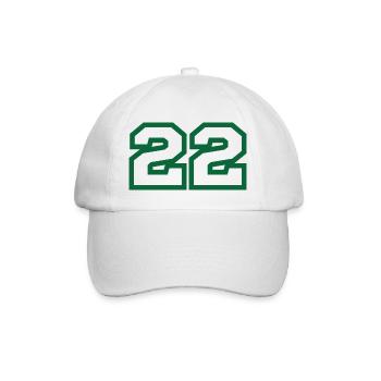 Number 22 green sport - Baseball Cap - white/white - Front