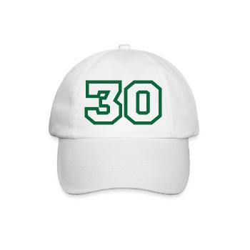 Numéro 30 sport vert - Casquette classique - blanc/blanc - Devant