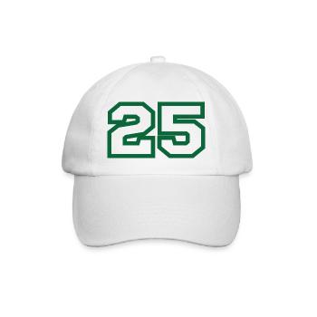 Number 25 green sport - Baseball Cap - white/white - Front