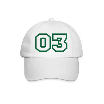 Nummer 3 grüner Sport - Baseballkappe - Weiß/Weiß - Vorne