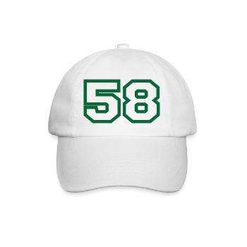 Number 58 green sport - Baseball Cap - white/white - Front