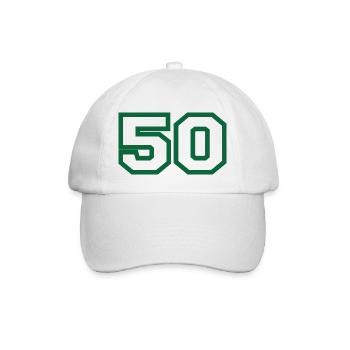 Numéro 50 sport vert - Casquette classique - blanc/blanc - Devant