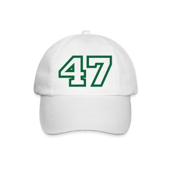 Number 47 green sport - Baseball Cap - white/white - Front