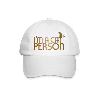 I'm a cat person - Baseball Cap - white/white - Front