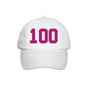 100. 100 JAHRE. 100-JÄHRIGES JUBILÄUM. GEBURTSTAG 100 - Baseballkappe - Weiß/Weiß - Vorne