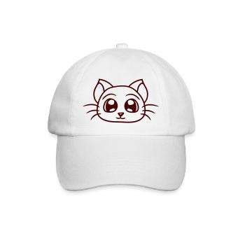 chat mignon a l’air heureux souriant chaton amusant - Casquette classique - blanc/blanc - Devant