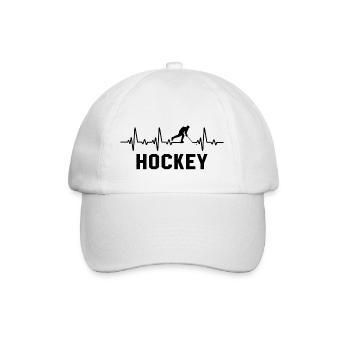 Hockey heartbeat hockey hockey players - Baseball Cap - white/white - Front
