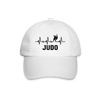 Judo Herzschlag Kampfsport Judoka - Baseballkappe - Weiß/Weiß - Vorne