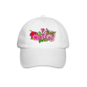 Bouquet de fleurs sauvages rose - Casquette classique - blanc/blanc - Devant