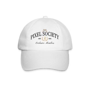 Pixel Society - Vintage Gaming Mode - Baseballkappe - Weiß/Weiß - Vorne