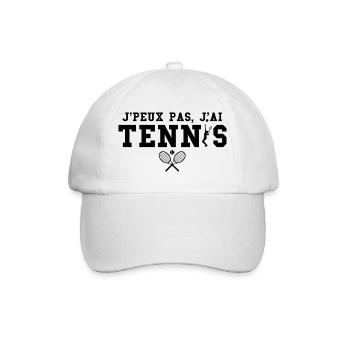 Je peux pas j ai tennis joueuse de tennis - Casquette classique - blanc/blanc - Devant