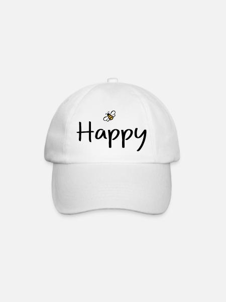 be Happy - Baseball Cap - white/white