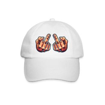 Doigt d’honneur 2 - Casquette classique - blanc/blanc - Devant