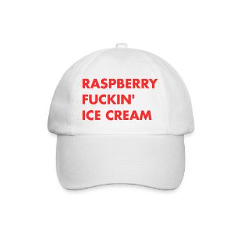 Glace à la framboise - Lettrage rouge - Casquette classique - blanc/blanc - Devant