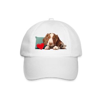 Welpe - Pepe unser kleiner Hund - Baseballkappe - Weiß/Weiß - Vorne