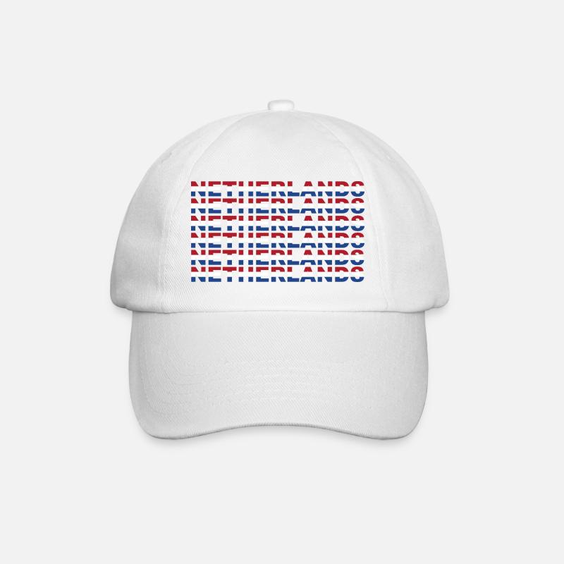 Niederländischer Text in Flaggenfarben - Baseballkappe - Weiß/Weiß