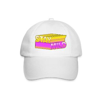 Stay Mild - Look rétro néon 3D - Casquette classique - blanc/blanc - Devant