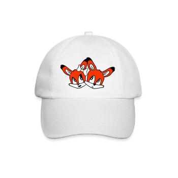 2 Foxes Couple In Love Two Friends Love Team Cute - Baseball Cap - white/white - Front