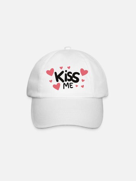 Kiss Me - Baseball Cap - white/white