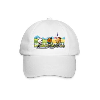 Cycling trip with friends - Baseball Cap - white/white - Front