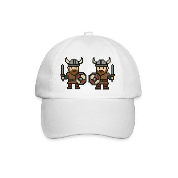 wikinger comic pixel 2 - Baseballkappe - Weiß/Weiß - Vorne