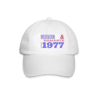 Meditating Since 1977 - 48 Years of Inner Harmony - Baseball Cap - white/white - Front