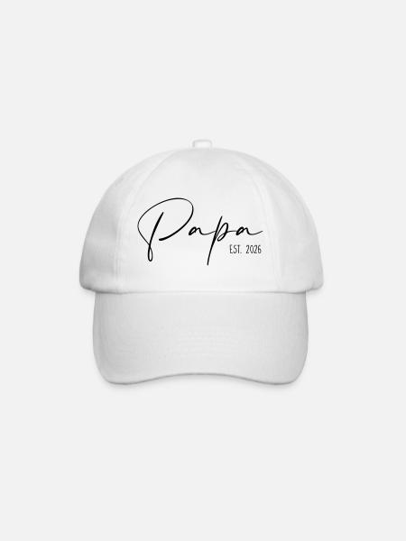 Papa est 2026 - Baseballkappe - Weiß/Weiß