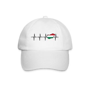 Heartbeat Hungary Map Gift for Hungary - Baseball Cap - white/white - Front
