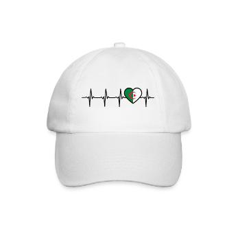 Algeria Heartbeat Flag Algerian - Baseball Cap - white/white - Front