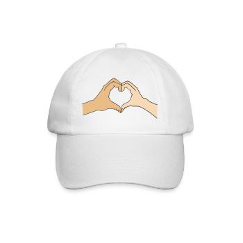 Heart hands – customizable for couples - Baseball Cap - white/white - Front
