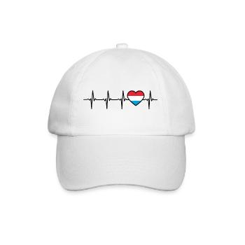 Luxembourg Heartbeat Flag Luxembourger - Baseball Cap - white/white - Front