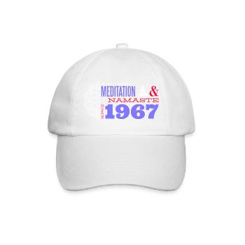 Namaste - Meditieren seit 1967 - 58 Jahre Zen - Baseballkappe - Weiß/Weiß - Vorne