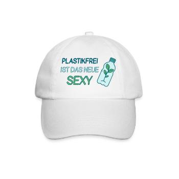 "Plastikfrei ist das neue Sexy" - Baseballkappe - Weiß/Weiß - Vorne