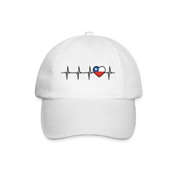 Chile Heartbeat Flag Chileans - Baseball Cap - white/white - Front