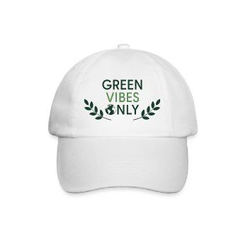 Green Vibes Only Minimal Nature - Baseball Cap - white/white - Front