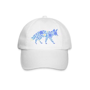 Nordic Floral - Heller Blaufuchs - Baseballkappe - Weiß/Weiß - Vorne