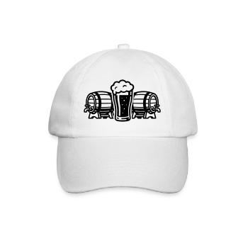 Bier Bierfass Bierglas - Baseballkappe - Weiß/Weiß - Vorne