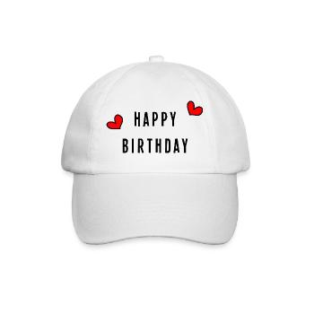 JAHRESTAG. ALLES GUTE ZUM GEBURTSTAG. ALLES GUTE ZUM GEBURTSTAG. - Baseballkappe - Weiß/Weiß - Vorne