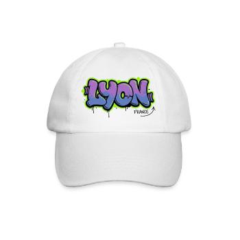 Graffiti lettering Lyon - Baseball Cap - white/white - Front