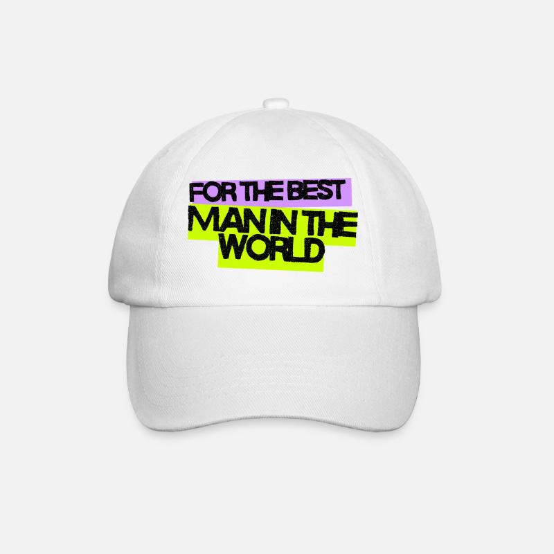 For the best man in the world - Baseballkappe - Weiß/Weiß